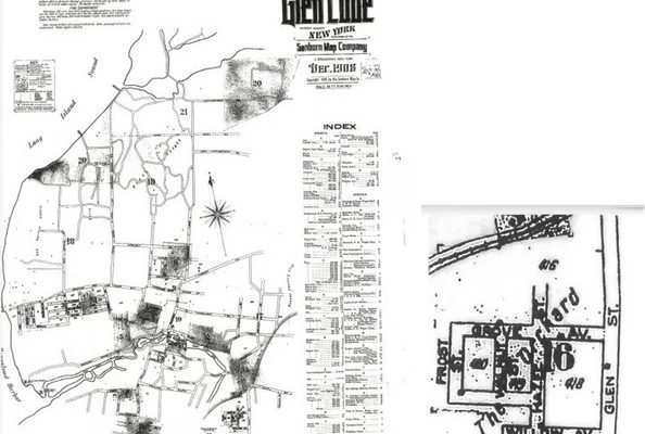 The December 1908 edition of the Sanborn Map expands to 21 pages. “The Orchard” is now on the map. Carney sold parcels of his land to the newcomers. The map shows modest single family units with two stories. On this map, we see a dance hall at 202/203 Hazel Street, a music hall at 303 Walnut,
National (uncertain business) at 48/49 Grove Street , barber shops at the corner of Hazel and Grove Streets, and at 208 Hazel St, and a bakery at 316 Walnut Street. There is only one tenement (defined as a house that is divided into and rented out as separate residences) at the north end of Hazel Street 253/254. “Short Hazel”
By 1910, Glen Cove’s population numbered approximately 10,000 Italians.