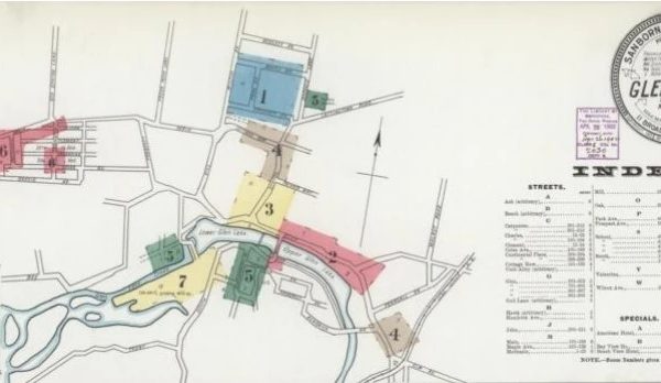 The earliest fire insurance maps for Glen Cove dated 1893 and 1902 do not show buildings in the area later known as The Orchard.  In both these two maps, we see tracks leading to the Glen Street Station. The railroad was operated by the Glen Cove Branch RailRoad and opened on May 16,1867. For two years, it was the end of the line until expansion to Locust Valley started in 1869. For many years Glen Cove only had one station, the Glen Street Station.